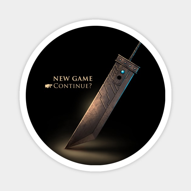 Continue playing - New Game Final Fantasy VII Title Screen - Video Game Magnet by BlancaVidal